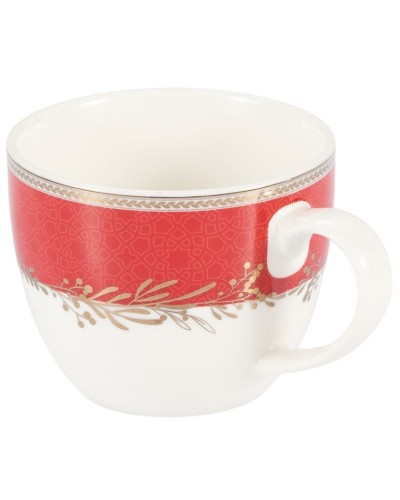 Çay servizi Gipfel Charlotte 51563, 6 nəfərlik, 14 əşya, farfor, ağ/qırmızı/qızılı