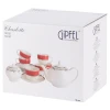 Сервиз чайный Gipfel Charlotte 51563, на 6 персон, 14 предметов, фарфор, белый/красный/золотистый