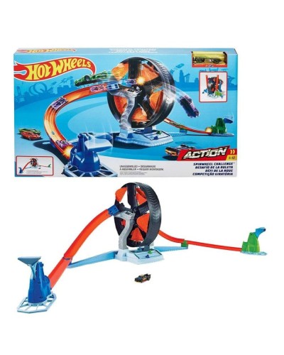 Oyun dəsti Hot Wheels Action Dairəvi Qarşıdurma, fırlanan təkər ilə trek, oyuncaq maşın dəstdədir, 5 yaşdan, plastik, rəngbərəng