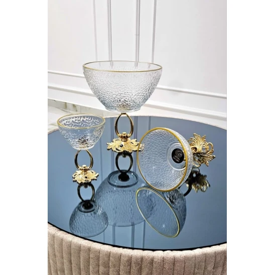 Dəst nh_03asfh, metal/şüşə, qızılı/şəffaf, 3 əd