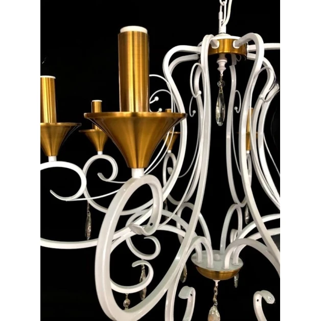 Люстра подвесная Şəms Aydınlatma 8107-6 WT, белая/золотистая