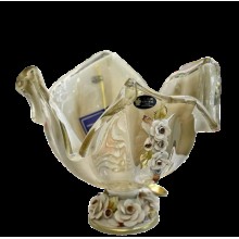 Meyvə kasası Murano 32х30 sm, şüşə, bej/qızılı