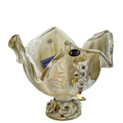 Фруктовница Murano 32х30 см, стекло, бежевый/золотой