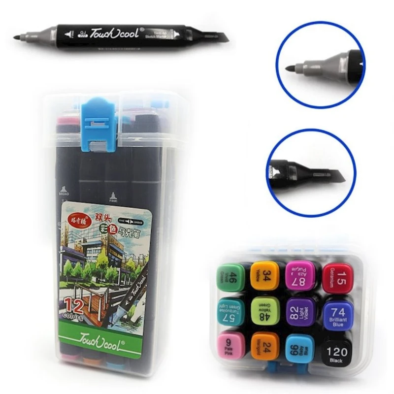 Набор маркеров Touch Cool, двухсторонние, 12 цветов Набор маркеров Touch Cool, двухсторонние, 12 цветов