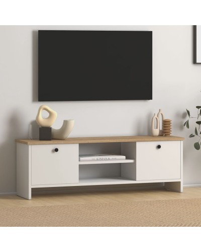 TV üçün tumba Ev Plus 12115859, LDSP, ağ/qəhvəyi, 120x30x40 sm