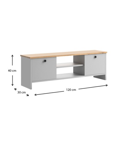 TV üçün tumba Ev Plus 12115859, LDSP, ağ/qəhvəyi, 120x30x40 sm
