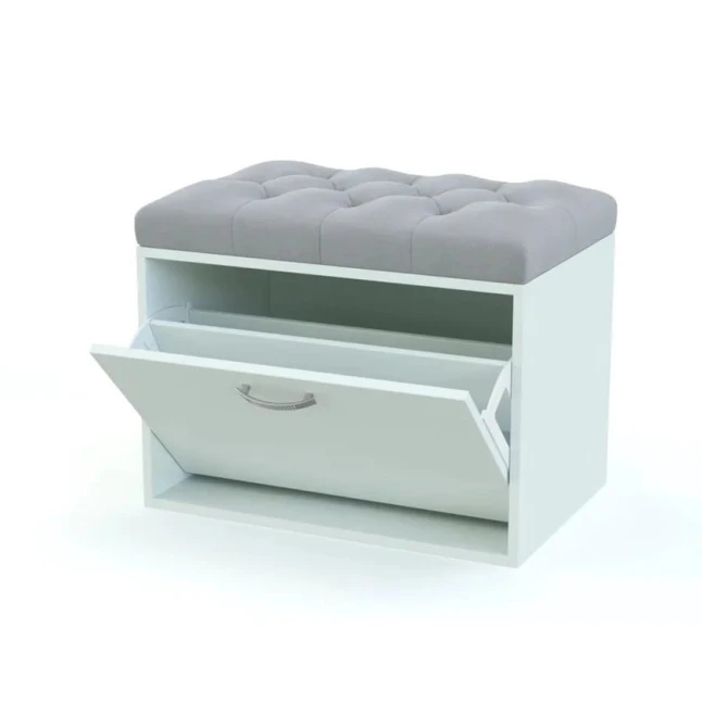 Ayaqqabı üçün tumba Art Mebel 84, laminat, ağ, 45х50х30 sm Ayaqqabı üçün tumba Art Mebel 84, laminat, ağ, 45х50х30 sm