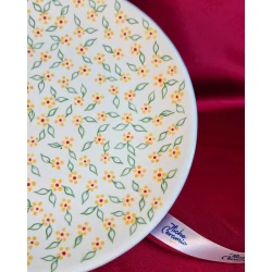 Декоративная тарелка Niche Ceramic, керамика, белая/зеленая/желтая, 28 см