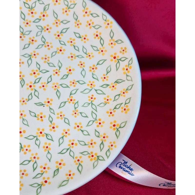 Dekorativ boşqab Niche Ceramic, keramika, ağ/yaşıl/sarı, 28 sm Dekorativ boşqab Niche Ceramic, keramika, ağ/yaşıl/sarı, 28 sm