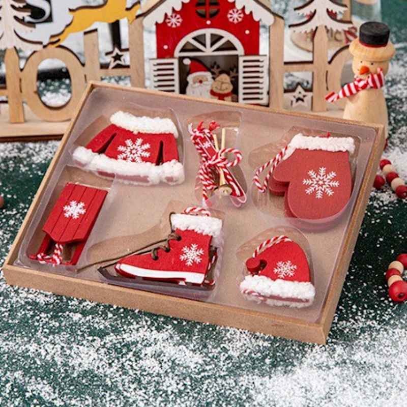 Milad üçün dekorativ oyuncaq dəsti 1550, qırmızı/ağ