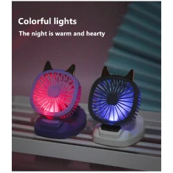 Вентилятор-часы мини 1001box, USB, розовый