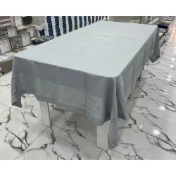 Скатерть MiraNova FS-684, прямоугольная, тефлоновая, серая, 160x350 см