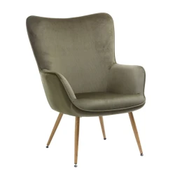 Кресло JYSK Hundested бархатный, оливковый Кресло JYSK Hundested бархатный, оливковый