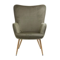 Кресло JYSK Hundested бархатный, оливковый Кресло JYSK Hundested бархатный, оливковый