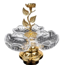 Şirniyyat qabı QY-0867, qızılı/şəffaf