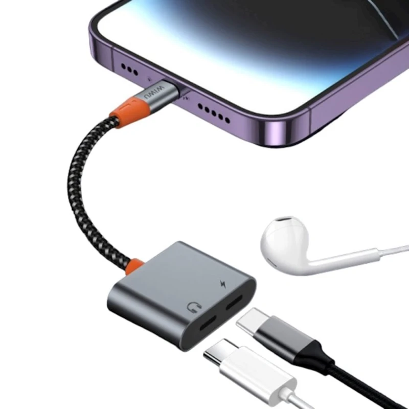 Переходник Wiwu LT09 Lightning to 2 x Lightning Audio Adapter Grey Переходник Wiwu LT09 Lightning to 2 x Lightning Audio Adapter Grey