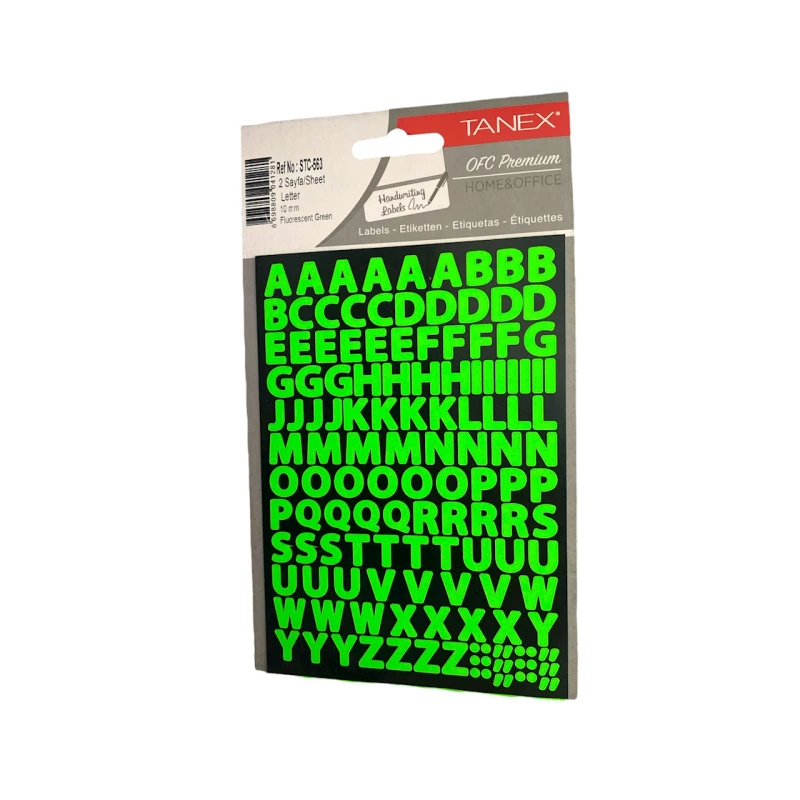 Набор наклеек Tanex STC-563 Fluorescent Green, 10 мм, 2 листа Набор наклеек Tanex STC-563 Fluorescent Green, 10 мм, 2 листа