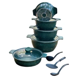 Набор кастрюль Ldenbo SHA-00006576, гранит, синий, 20/24/28/32 см, 16 шт.