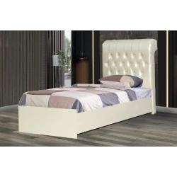 Односпальная кровать Dəfnə, ламинат, кремовая, 200x105x90 см