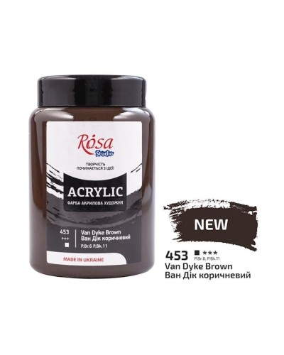 Akril boya Rosa Studio 453 Van Dyke Brown, 400 ml