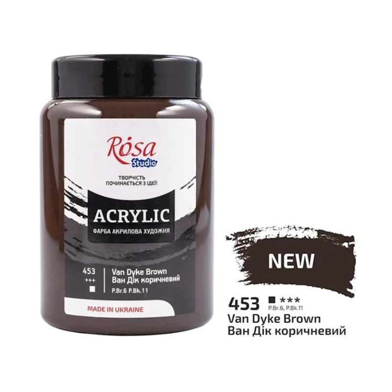 Akril boya Rosa Studio 453 Van Dyke Brown, 400 ml Akril boya Rosa Studio 453 Van Dyke Brown, 400 ml