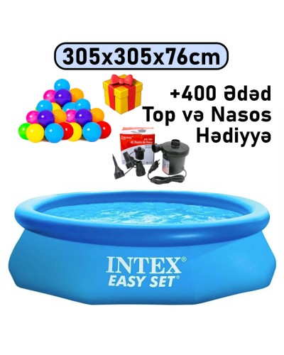 Şişmə hovuz Intex 3853TX28120T400N, dairəvi, 305x76 sm, həcm 3853 l, mavi - 3853TX28120T400N
