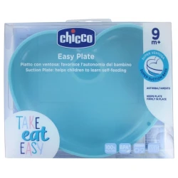 Миска Chicco с присоской, силикон, голубая