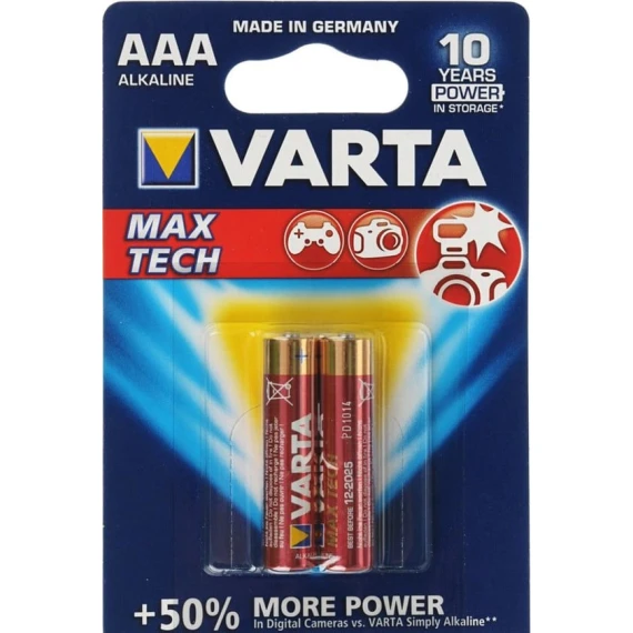 Батарейка Varta Max Tech 4703 LR03 AAA 1.5 V, 2 шт Батарейка Varta Max Tech 4703 LR03 AAA 1.5 V, 2 шт