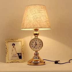 Saatlı Masa Lampası Arctic Qızılı