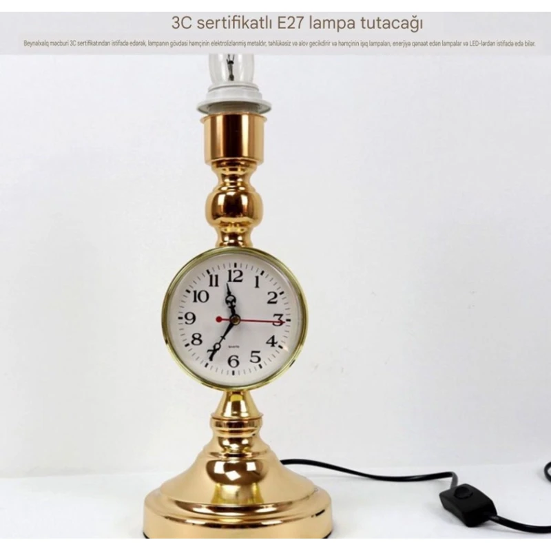 Saatlı Masa Lampası Arctic Qızılı Saatlı Masa Lampası Arctic Qızılı