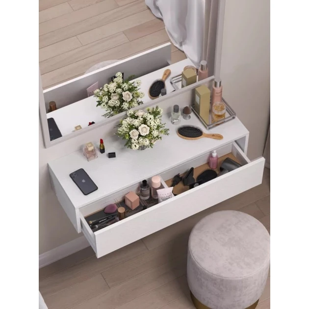 Туалетный столик Art Mebel, ламинат, 17x71x30 см, белый Туалетный столик Art Mebel, ламинат, 17x71x30 см, белый