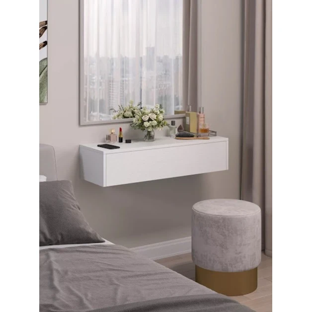 Туалетный столик Art Mebel, ламинат, 17x71x30 см, белый Туалетный столик Art Mebel, ламинат, 17x71x30 см, белый