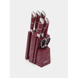 Набор кухонных ножей nabor_001, нержавеющая сталь, 8 предметов, красный