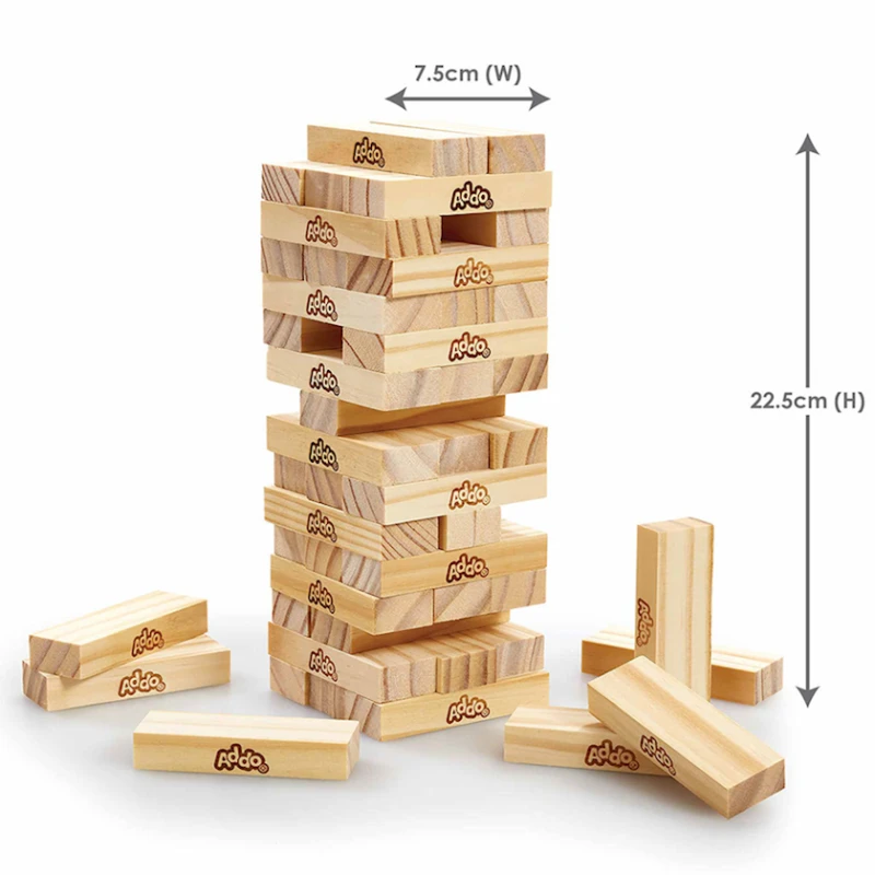 Настольная игра Addo 313-10119-B Wooden Topple Tower, 6+ лет