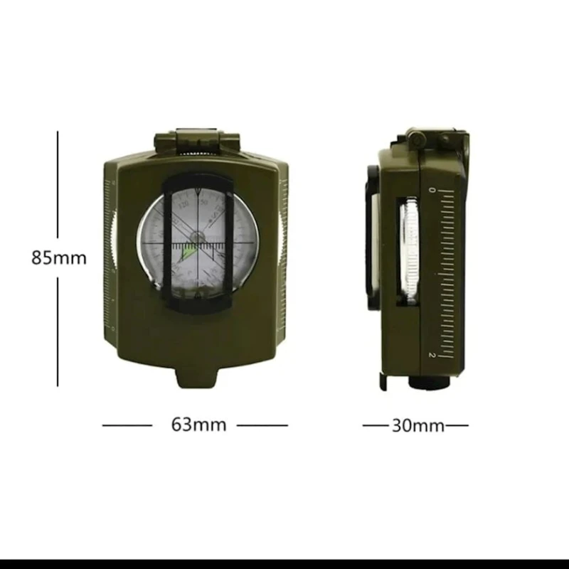 Professional kompas F35-ag-069, 6x6 sm, metal/plastik, yaşıl