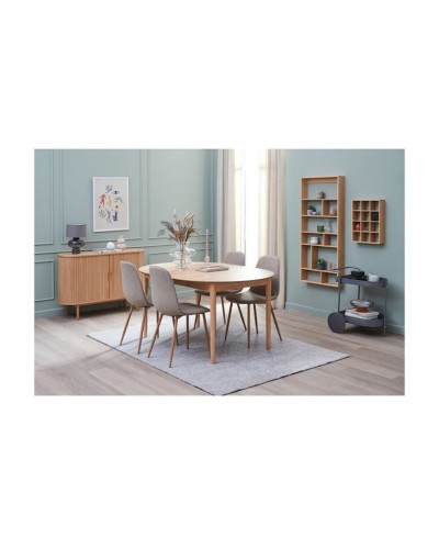Stul JYSK Bistrup, 44x53x87 sm, polad/parça, qum rəngi/palıdı, 4 əd