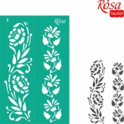Trafaret yapışqan Rosa Talent №3 Güllər, bordür, 13х20 sm