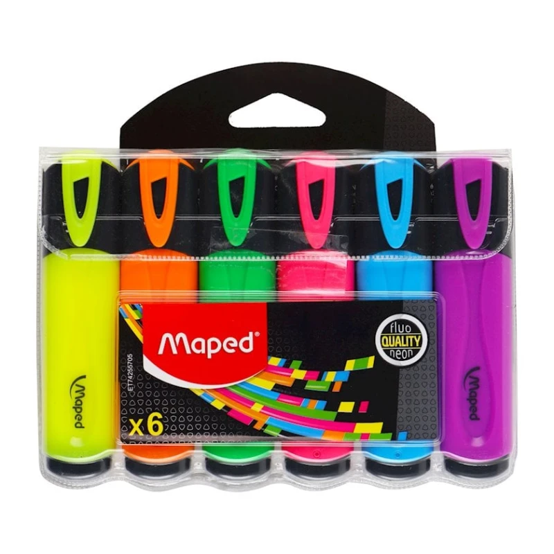 Mətn markeri Maped Fluo Peps Classic Pastel, 6 əd Mətn markeri Maped Fluo Peps Classic Pastel, 6 əd