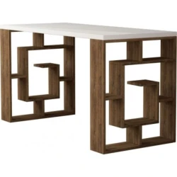 Компьютерный стол Art Mebel Art_Komp_Masası 195, белый/коричневый, 75x140x60 см Компьютерный стол Art Mebel Art_Komp_Masası 195, белый/коричневый, 75x140x60 см