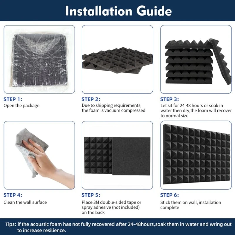 Акустические панели Liyu PRMD-5 30x5 см, самоклеющиеся, 24 шт Акустические панели Liyu PRMD-5 30x5 см, самоклеющиеся, 24 шт