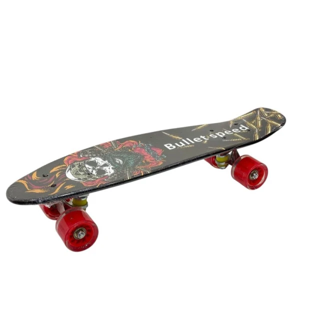 Скейтборд M6666, 15x56 см, с красными колёсами, товар в ассортименте