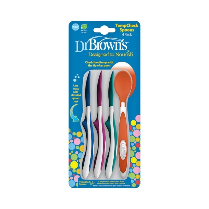 Набор ложек Dr.Brown`s TempCheck Spoons силикон, 4 шт