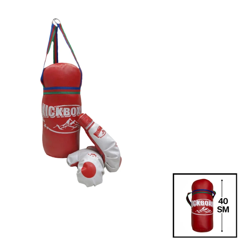 Боксерская груша и перчатки Kickboxing, красный