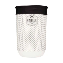 Корзина для белья Arte Regal Vintage, пластик, белая/черная, 34x52.5 см Корзина для белья Arte Regal Vintage, пластик, белая/черная, 34x52.5 см