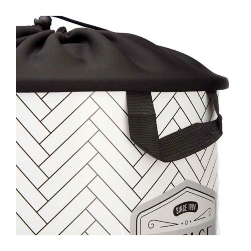 Корзина для белья Arte Regal Vintage, пластик, белая/черная, 34x52.5 см