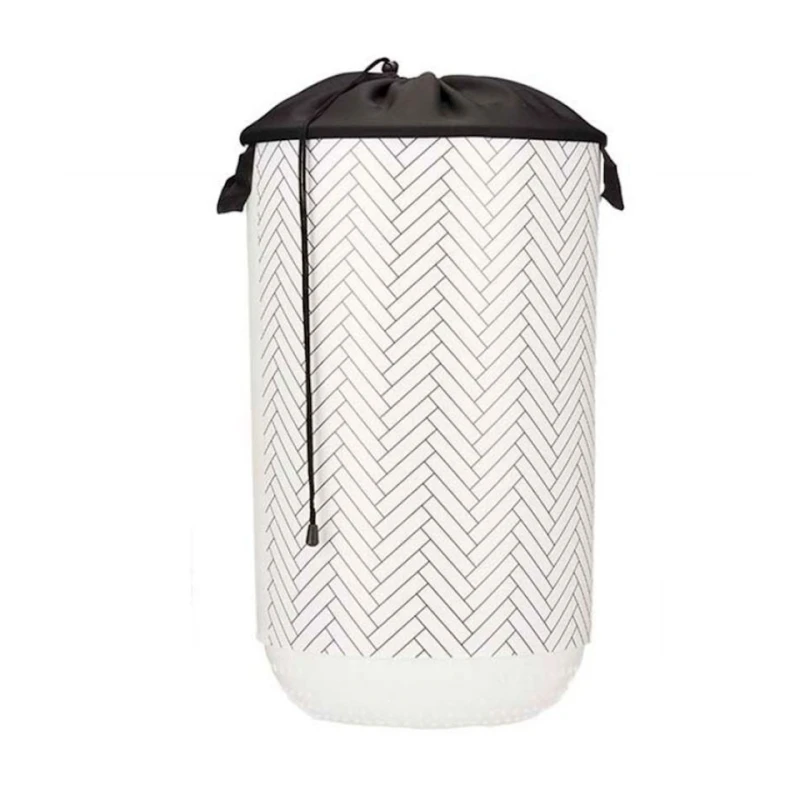 Корзина для белья Arte Regal Vintage, пластик, белая/черная, 34x52.5 см