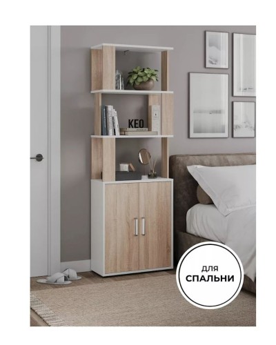 Stellaj 3563_L-M 2StellajKEOHIGHSonWh, 60x25,3x176,1 sm, LDSP, qəhvəyi
