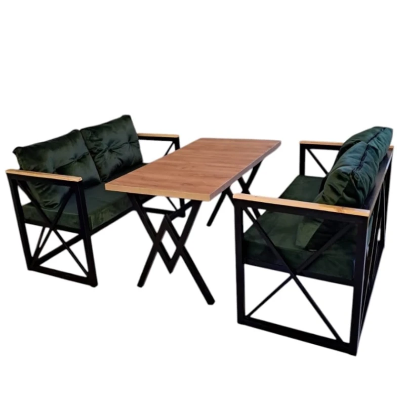 Комплект садовой мебели try_5, черный/коричневый, 3 предмета