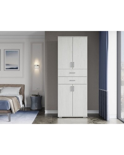 Şkaf Art Mebel Art-60-8, LDSP, ağ, 50x60x210 sm