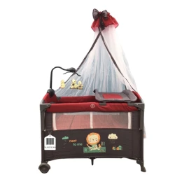 Manej-çarpayı Cool Baby VL-KIDS-146, qırmızı, 110х70х74 sm